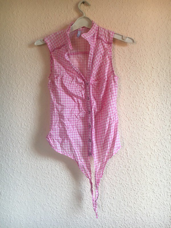 Pink karierte Bluse