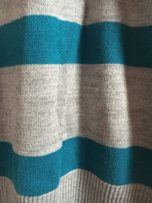 Türkis Grau gestreifter Pulli