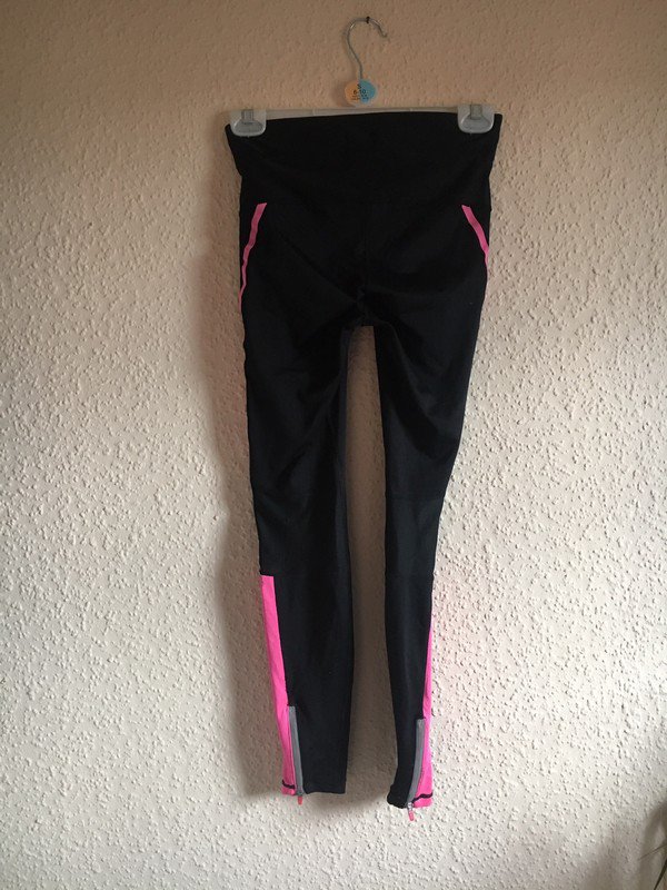 H&M Sporthose (schwarz/pink)