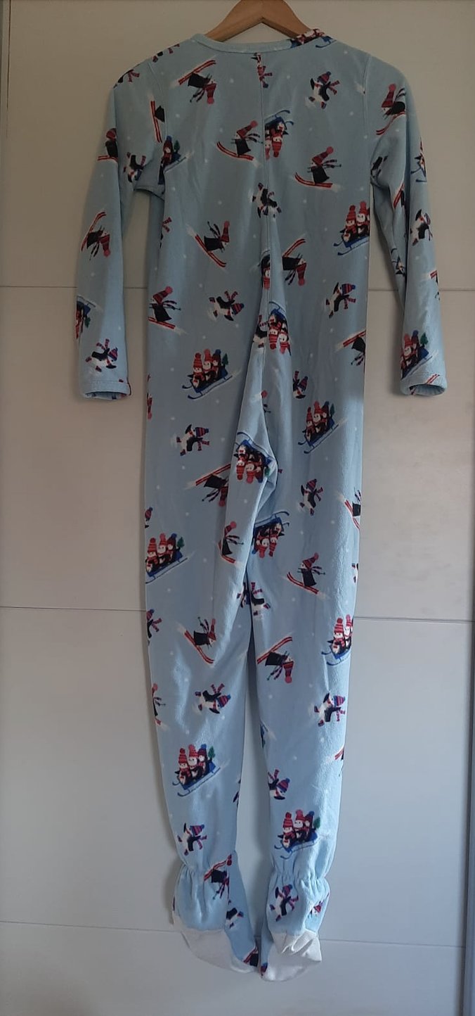 Fleece Schlafanzug Einteiler mit Füßen