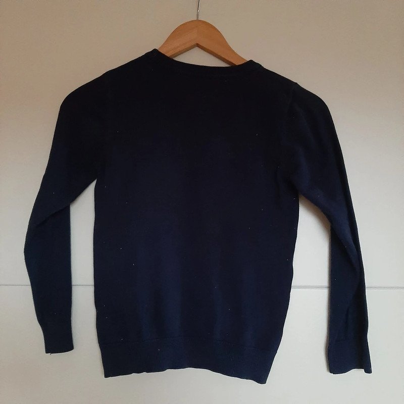 Dunkelblauer Pullover mit Wende-Pailletten