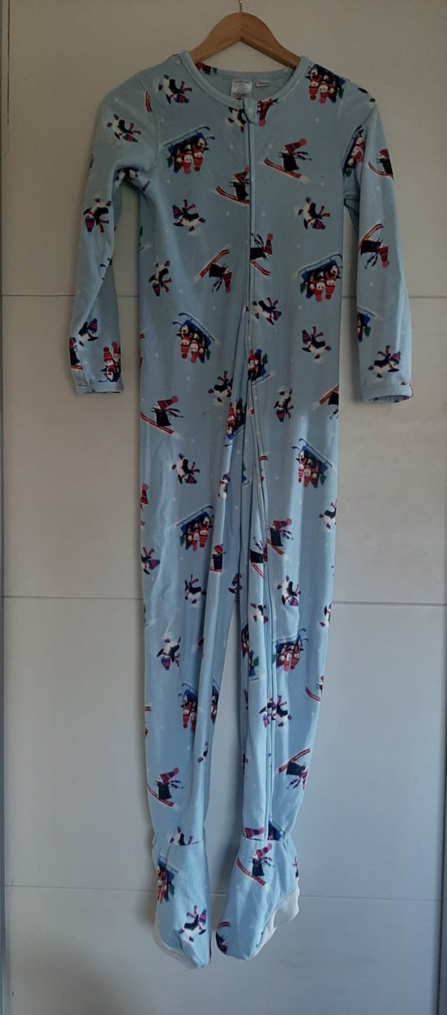 Fleece Schlafanzug Einteiler mit Füßen