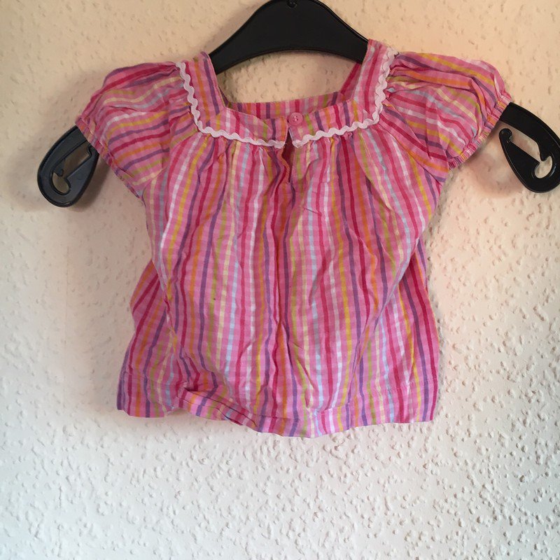 Pinke Bluse (gestreift)