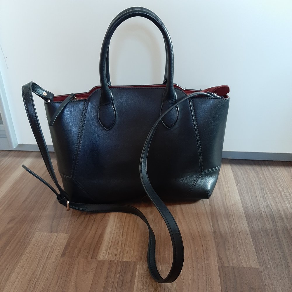 Handtasche Umhängetasche (rot/ schwarz)