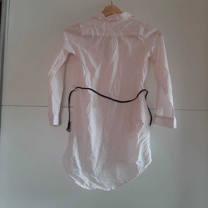 Rosa/ weiß gestreifte Bluse (Katze)