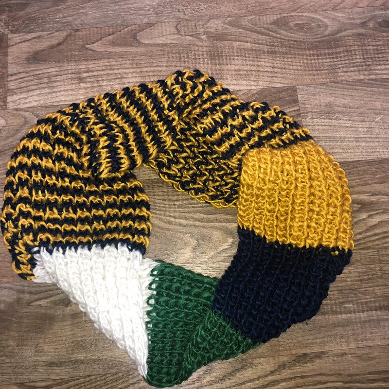 Neuer Damenstrickschal Loopschal Gelb Blau Grün Herbst-/Winter 