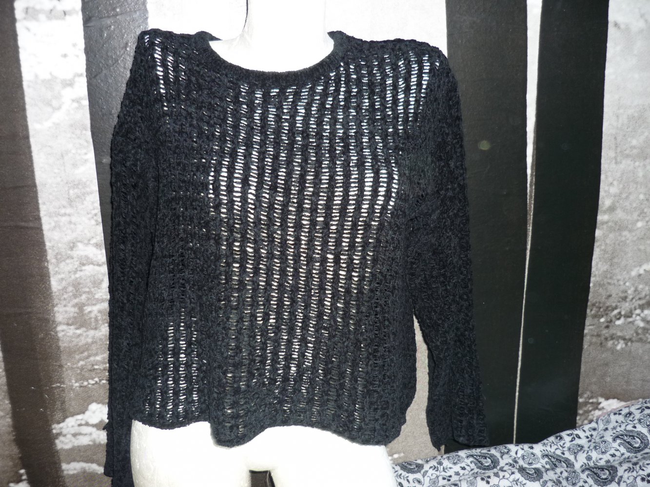 Chenile Netzpullover Gothic Batcave Gr. L 