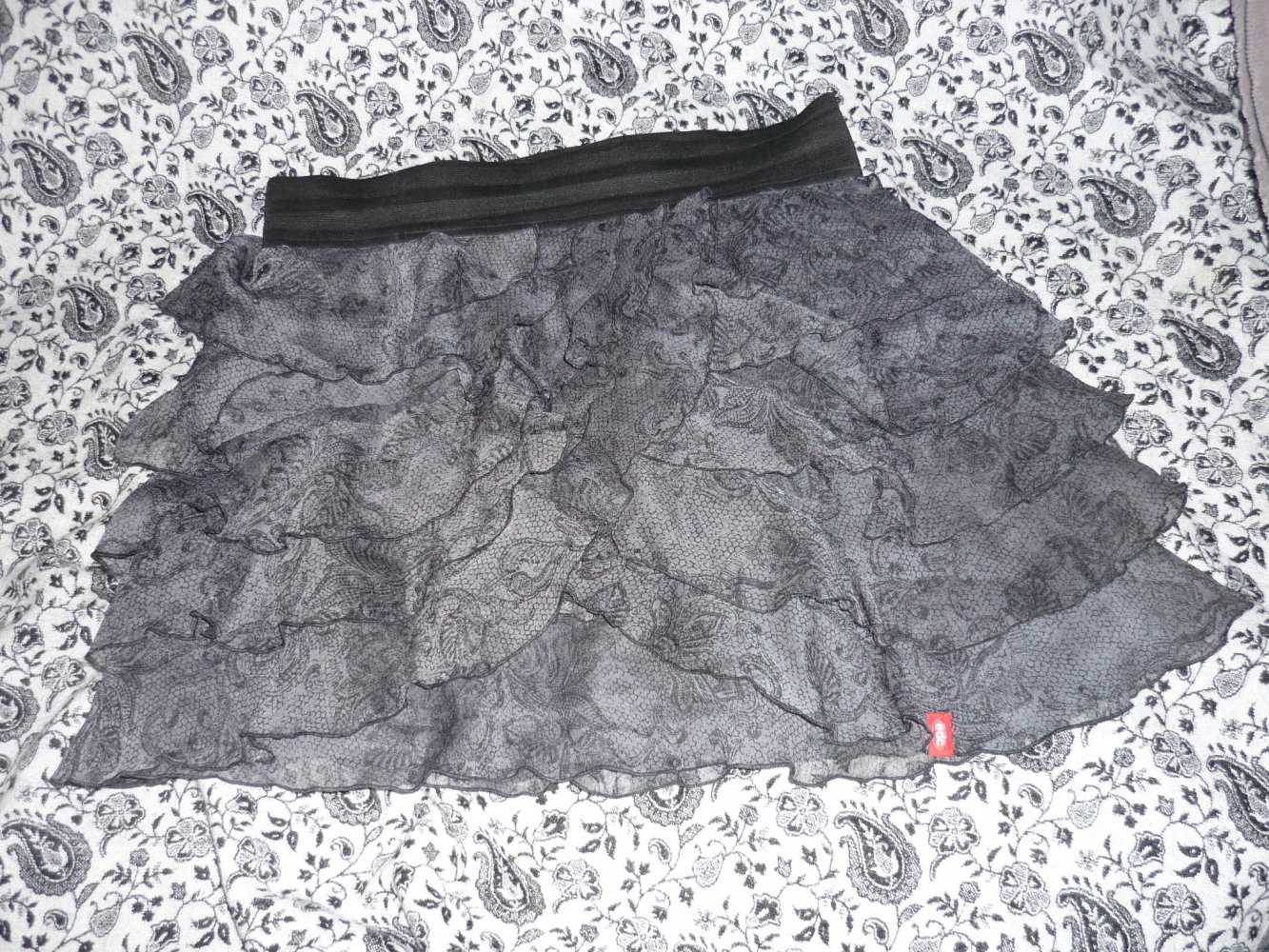 EDC Rock aus mehreren Lagen Chiffon Gr 40 Gothic 