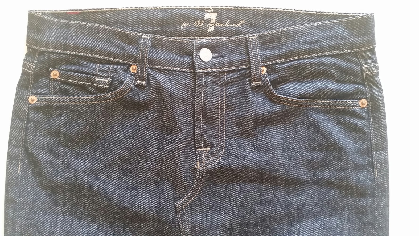7 for all mankind Jeansrock Seven Stretch Gr. 28 blau **NEU*
