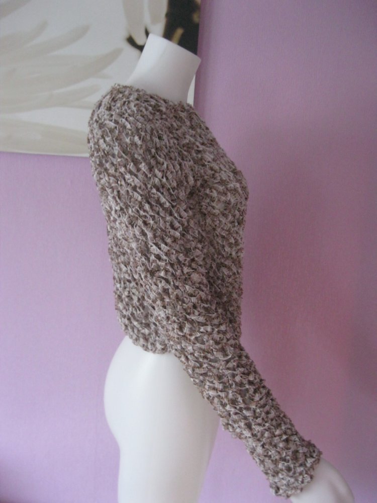 NEU Strickpullover Handmade langärmlig Beige meliert S-L