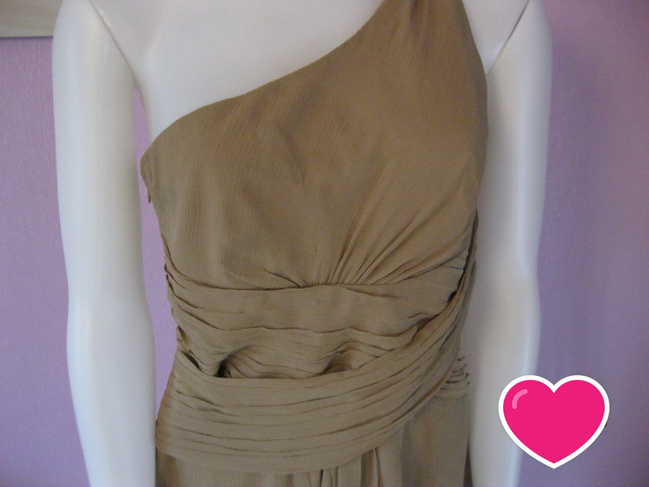 One-Shoulder-Kleid # Cocktail-Kleid # Hallhuber # 38 # Goldbraun