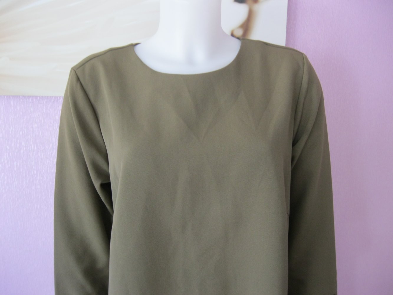 H&M Kleid Halbarm Schlupfkleid Khaki 44