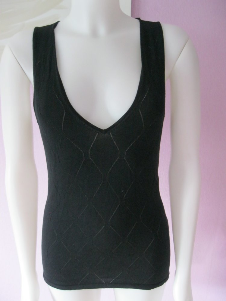 Feinstrick Pullunder # Hugo Boss # 80% Seide # Schwarz # L