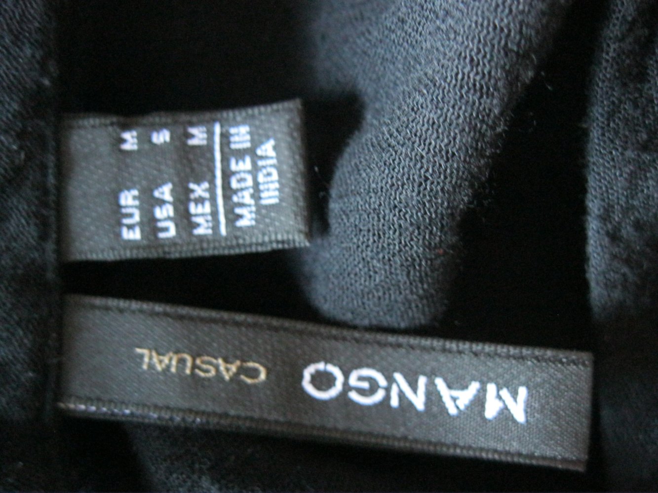 Kleid Mango Baumwolle/Viskose halbarm Schwarz M-XL
