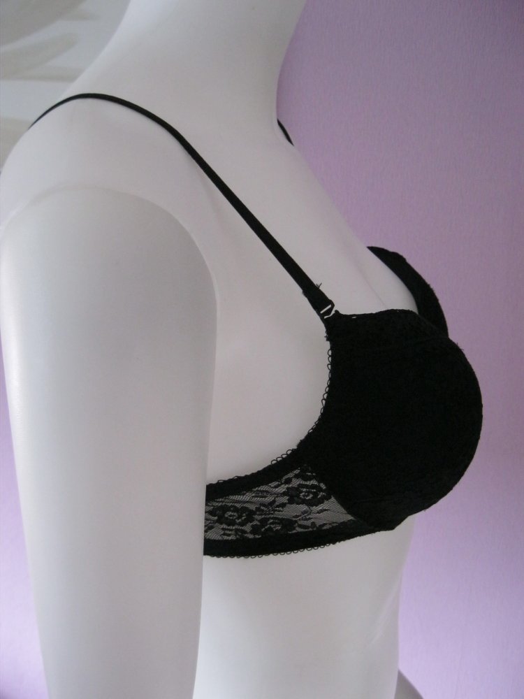 Push up BH # Schwarz # Spitze # 75 B