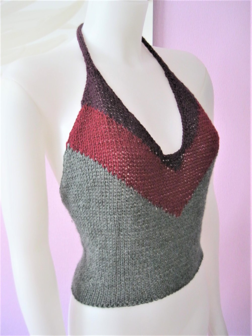 NEU Neckholder-Top gestrickt Handmade 