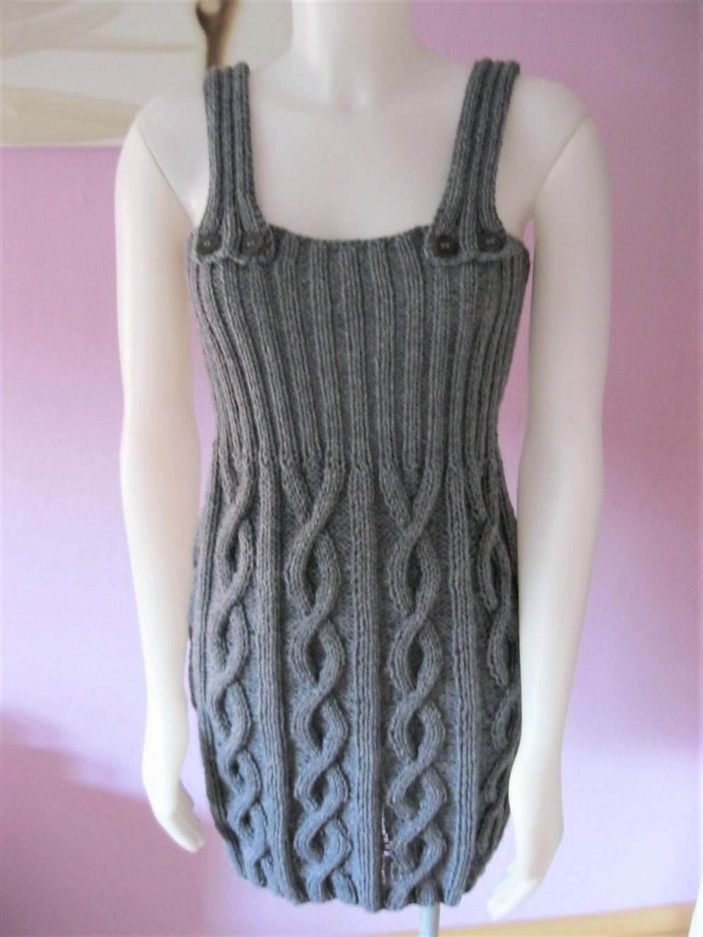 NEU Trägerkleid Winter-Song Handarbeit Grau S-L