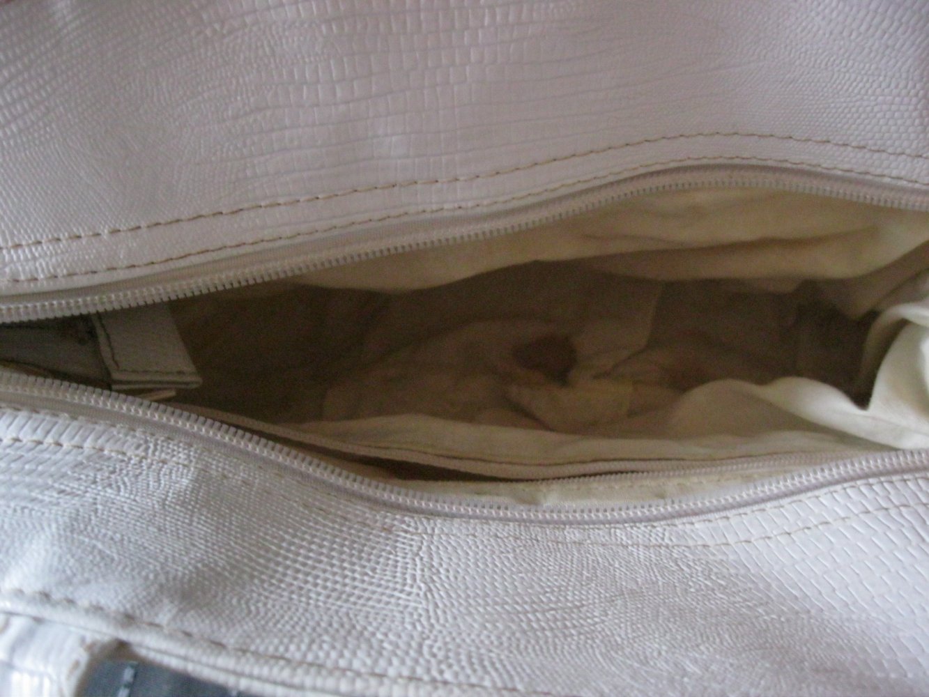 Schultertasche # Leder # weiß