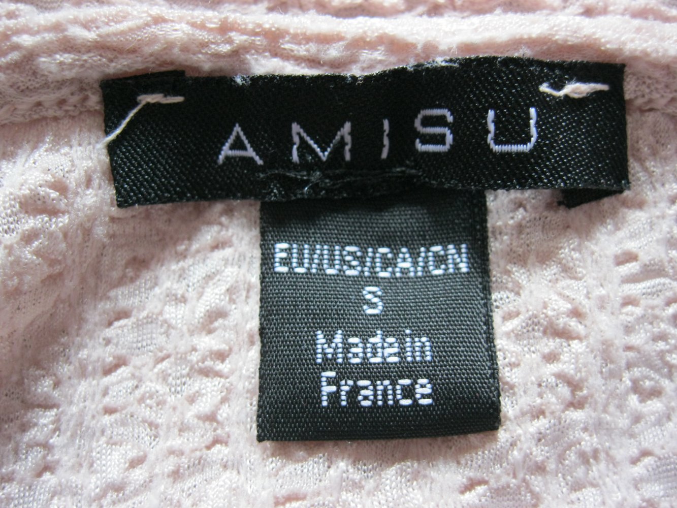 Shirt # Amisu # kurzärmlig # Riffeloptik # Volants # Nude / Beige # S