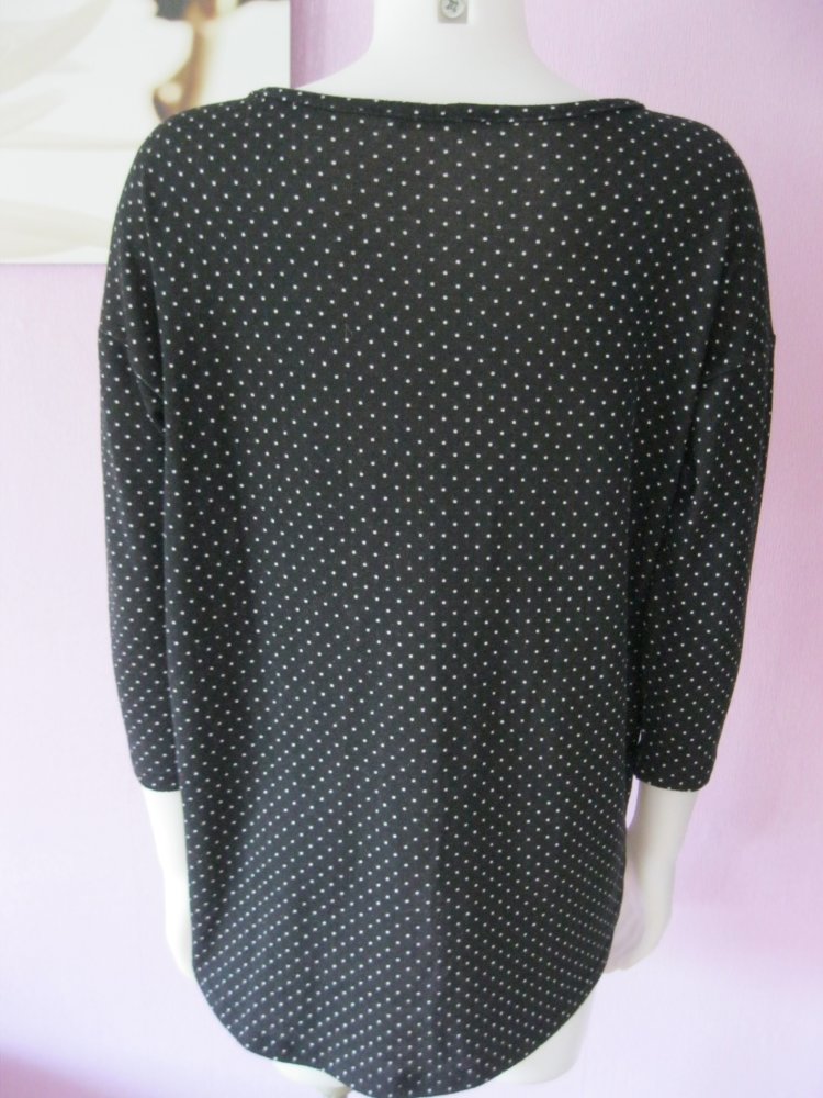 Only # Feinstrickpulli # Halbarm # Schwarz/Weiß # gepunktet # S