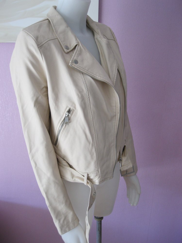 Kunstlederjacke # Bikerjacke # Primark # beige # 42