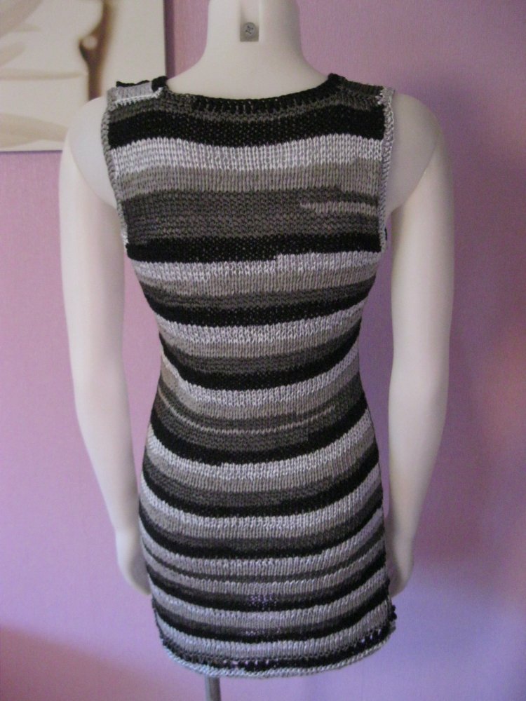 NEU #Strickkleid # Mini # Handmade # Cotton/Viskose # gestreift # S-M