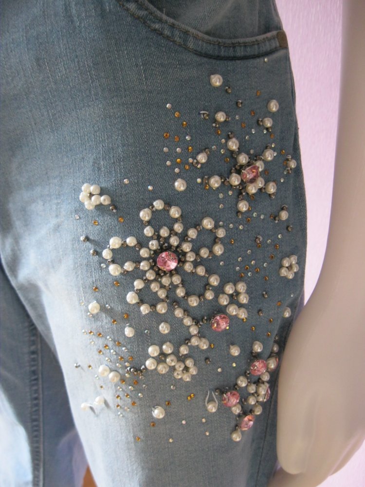 Gina Benotti Jeans Shorts  Baumwolle Strass/Perlen 44