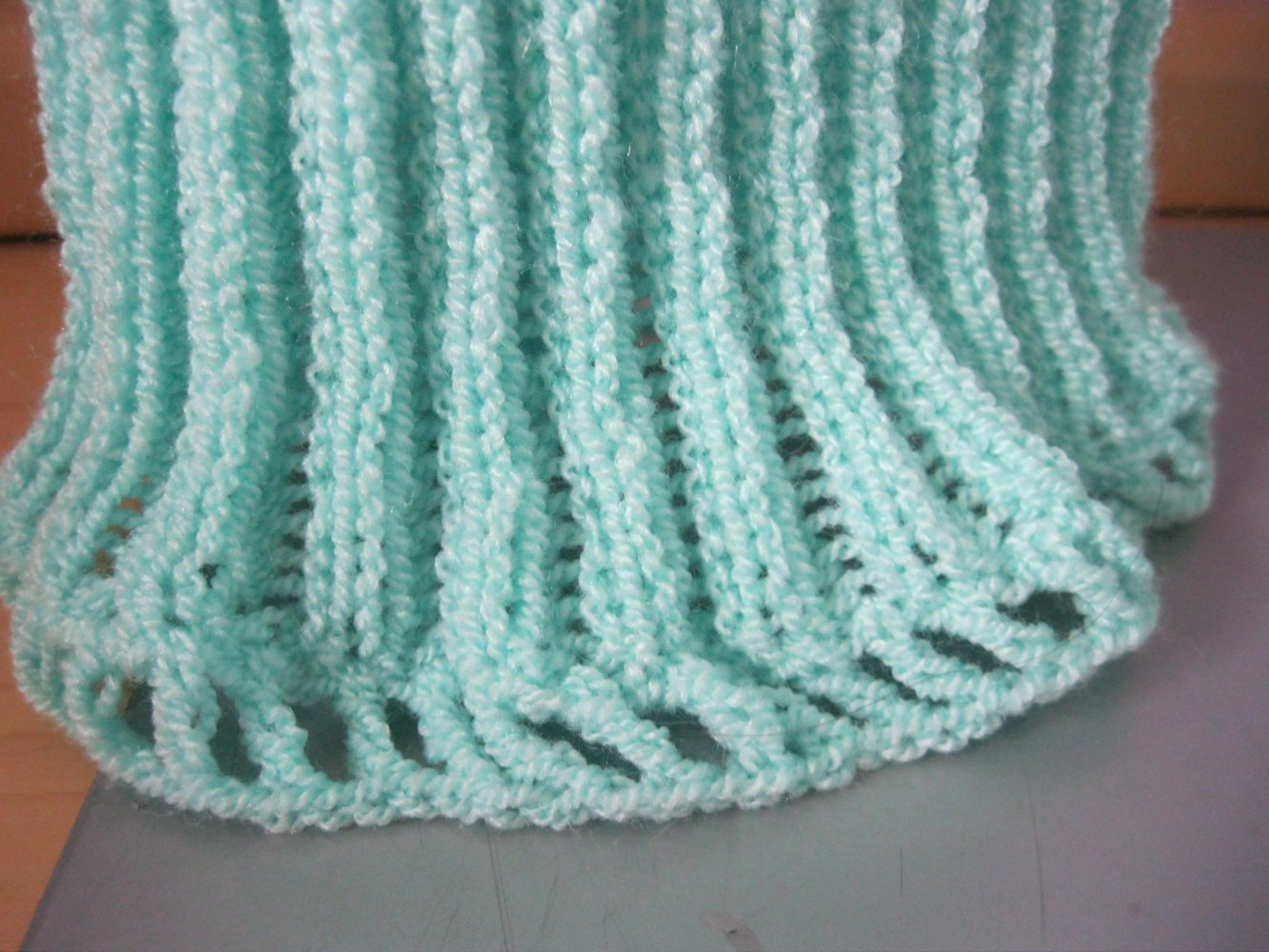NEU 2-Teiler Strickhose mit Crop-Top Handmade Mintgrün Einheitsgröße