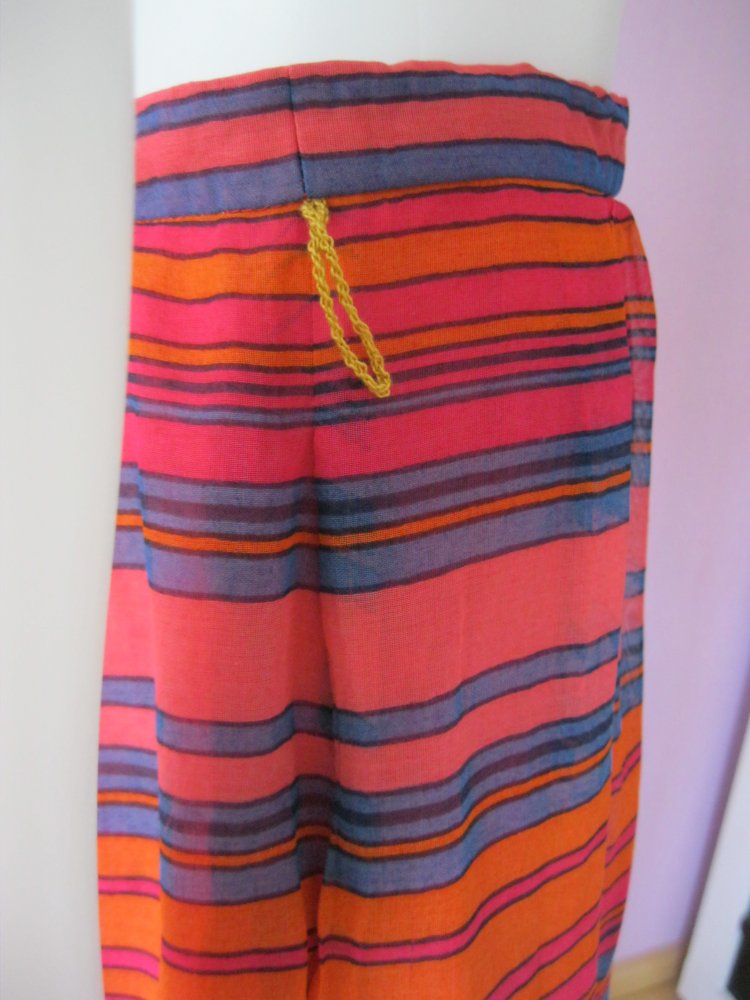 Maxirock # Yvette # gestreift # Bunt # Vintage # 100% Baumwolle # 42