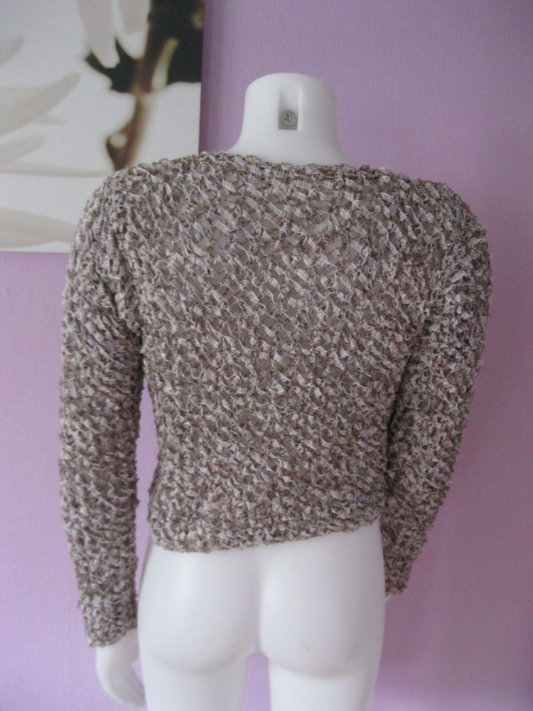 NEU Strickpullover Handmade langärmlig Beige meliert S-L