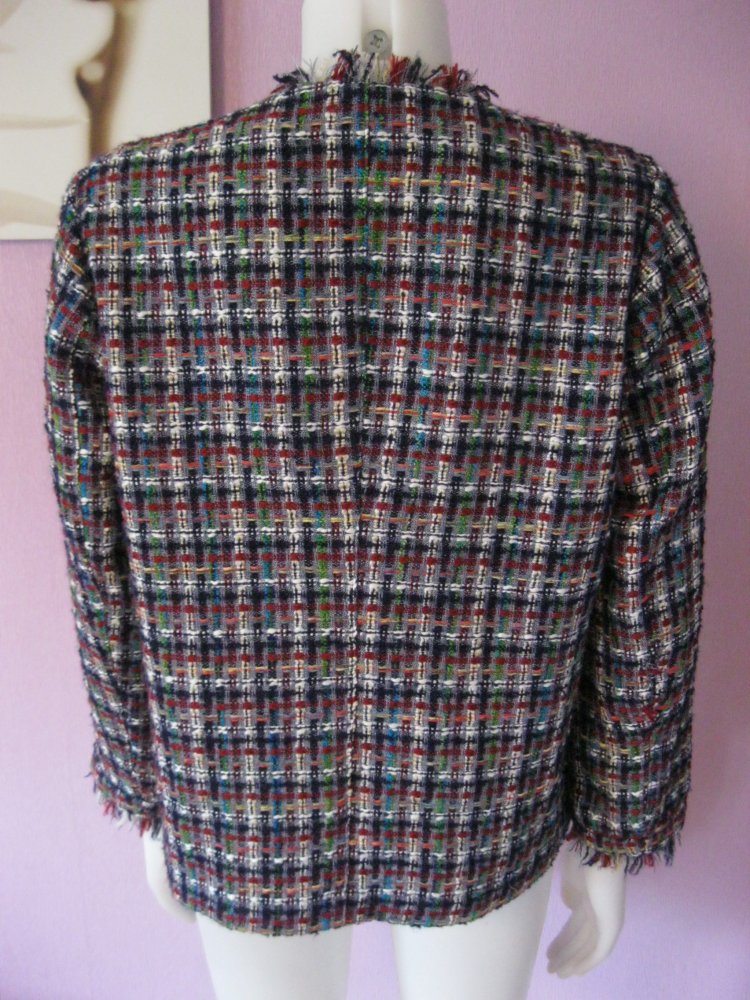 NEU # Jacke # gewebt # Erfo # kariert # bunt # 38