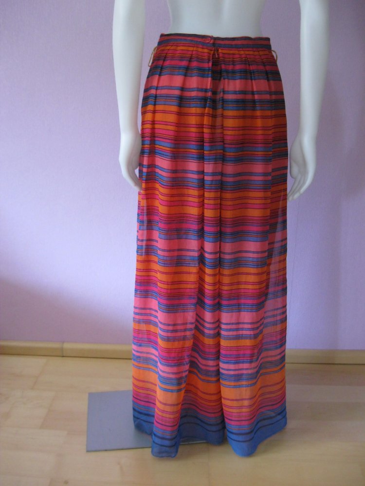 Maxirock # Yvette # gestreift # Bunt # Vintage # 100% Baumwolle # 42