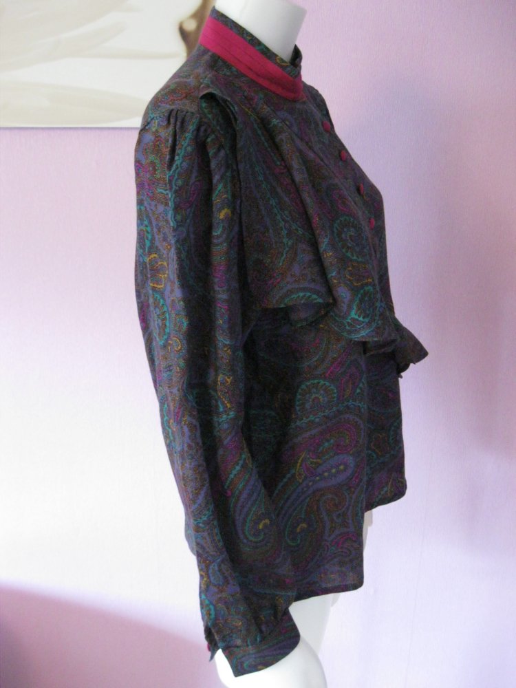 Bluse # 100% Schurwolle # Blumen/Ornamente # C&A # 38