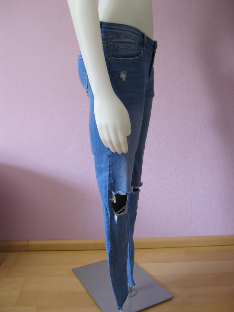 Skinny Jeans # Tally Weijl # ZOE Low Waist Skinny # Ripped Jeans # Blau # 36