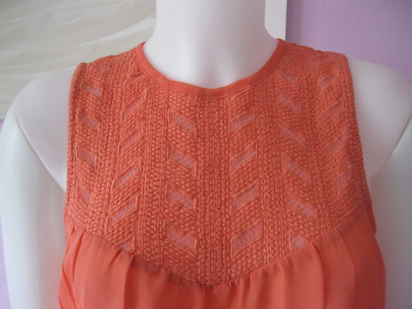 Top # Ärmellose Bluse # Zebra # gehäkelt # Lachsfarben # M