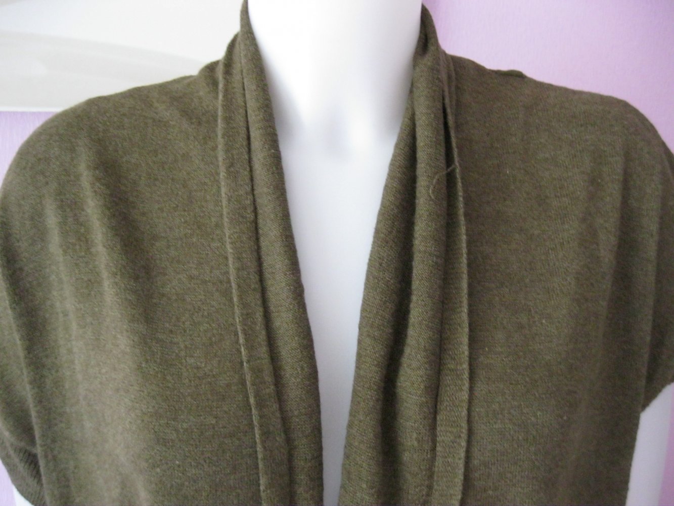 Cardigan # Strickjacke # Moosgrün # Yessica # Kurzarm # M