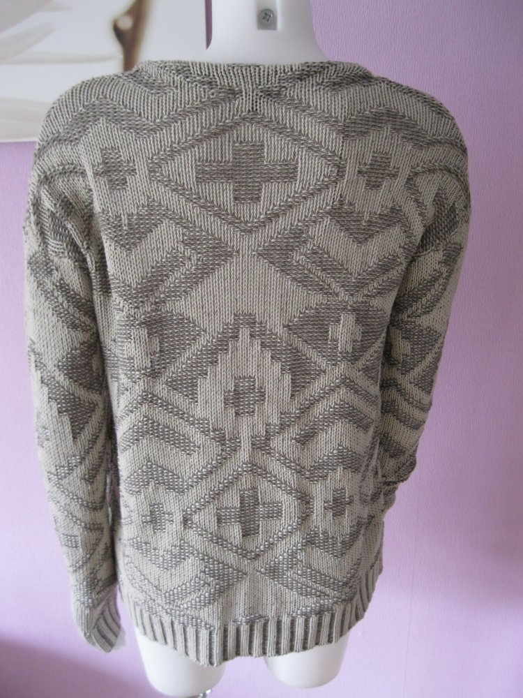Strickjacke # Cardigan # Chicoree # grau/natur # S/oversize