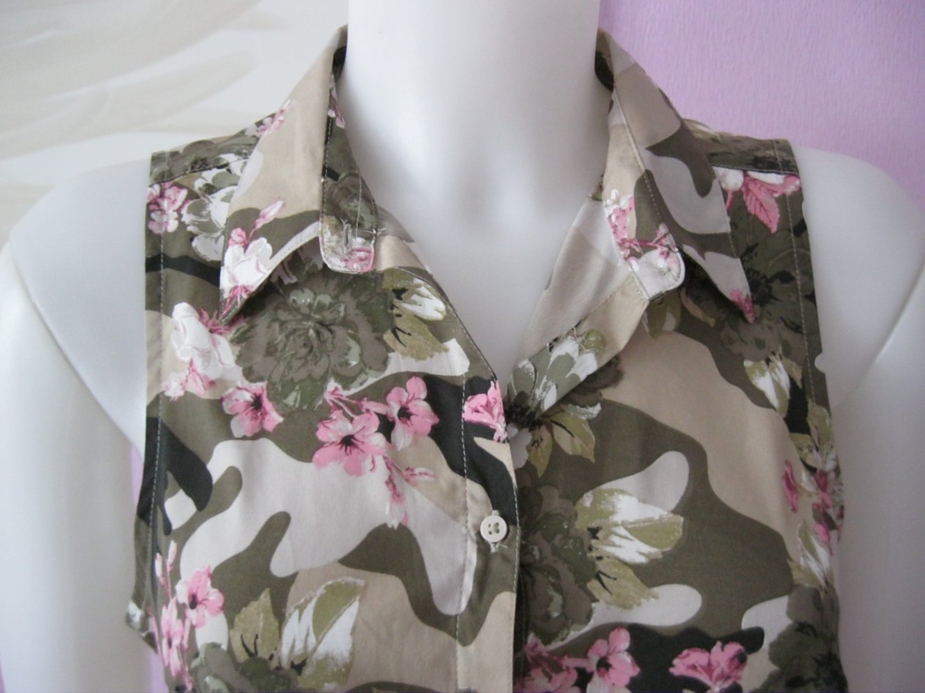 Bluse # Tally Weijl # ärmellos # Blumen # Khaki # S