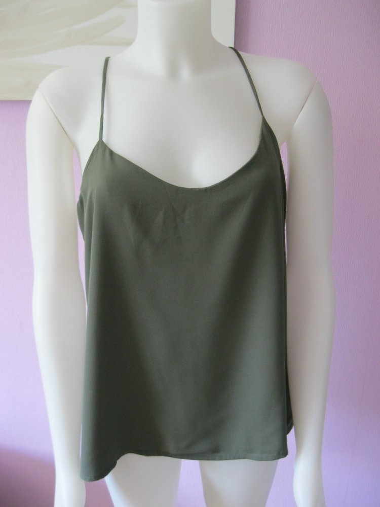 Spaghetti -Top # Bluse # oliv # oversize