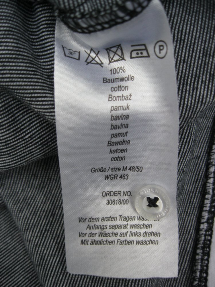 Langarm-Shirt # Identic Man # gesteift # 100% Baumwolle # Blau/Weiß # M