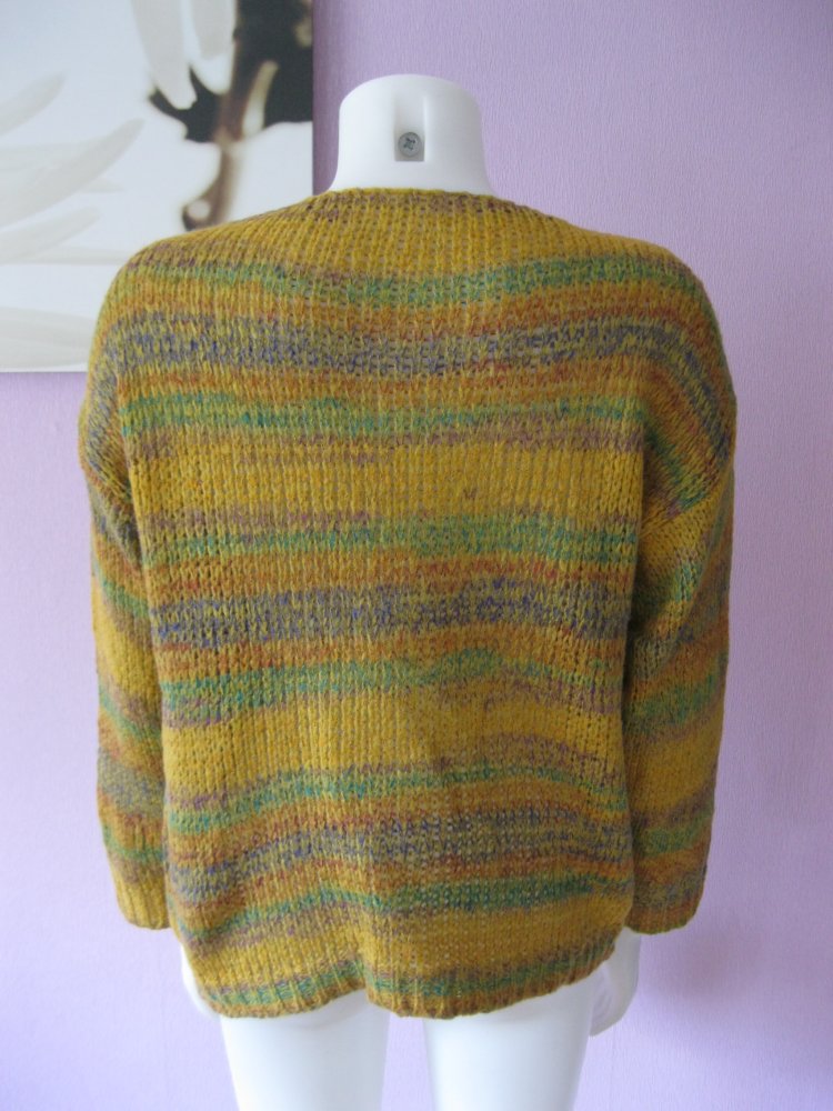 Strickpulli Grobstrick Wolle bunt S- Oversize