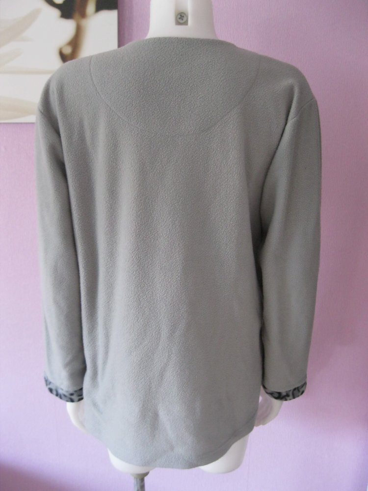 Fleece-Pulli Langarm Grau L/XL