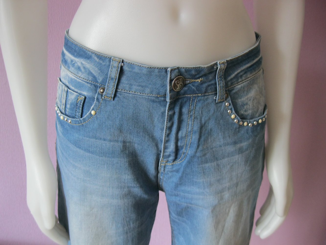Occupied Jeans Shorts Baumwolle Strass/Perlen 38