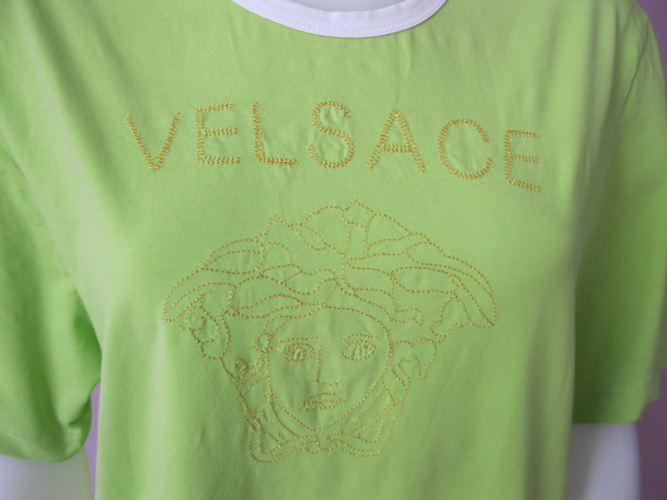 Velsace Sport T-Shirt Neongrün Stickerei 48 / 4XL