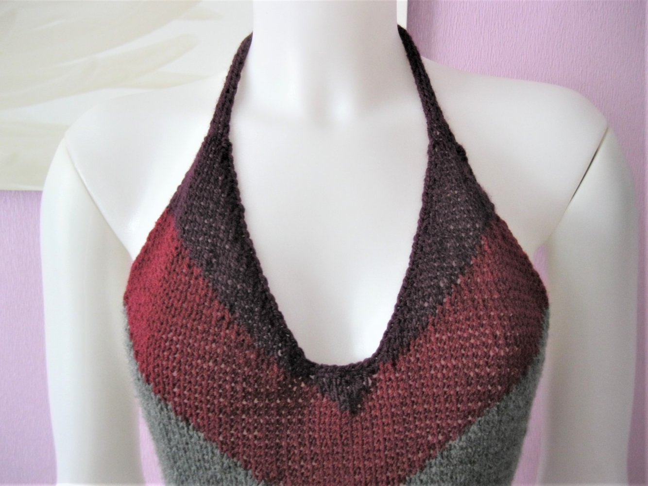 NEU Neckholder-Top gestrickt Handmade 