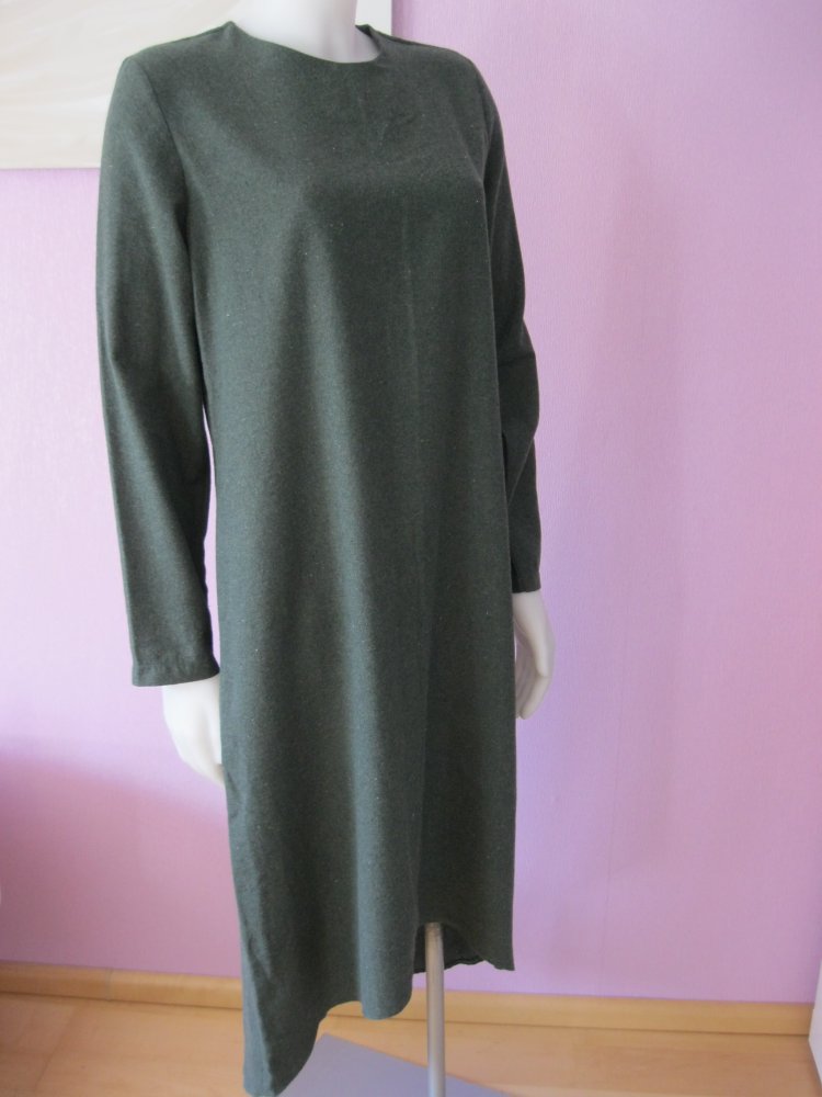 BAGIZA Kleid / Abaya langarm Dunkelgrün Baumwolle 40