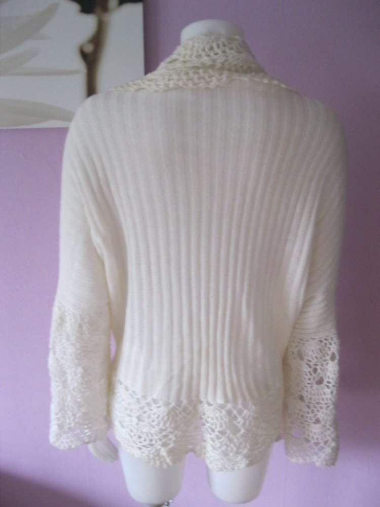 Cardigan # Strickjacke # Spitze # weiß # Einheitsgröße