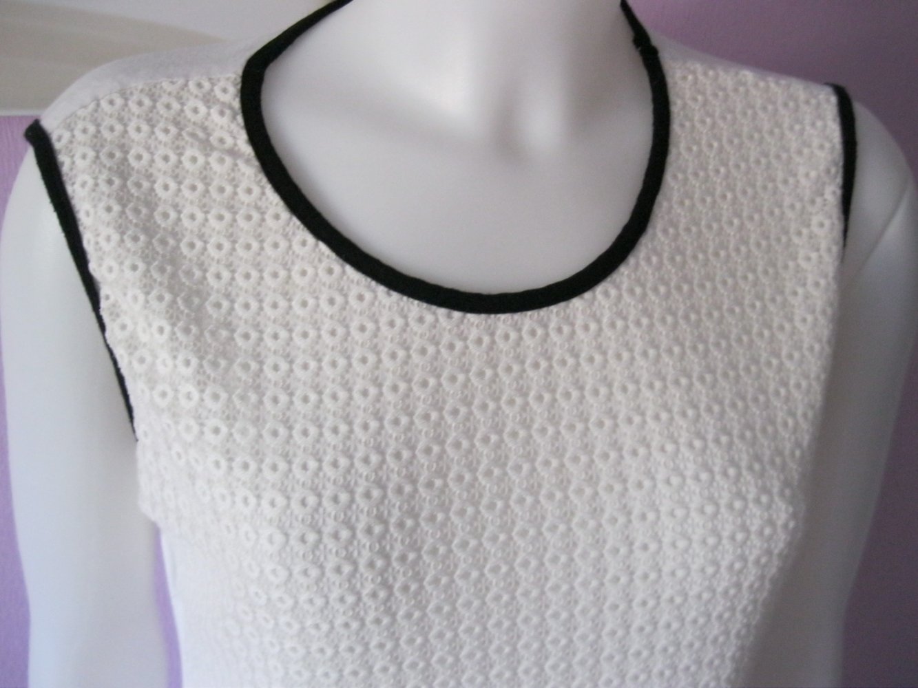 Long-Top # Spitze # creme # 40/L