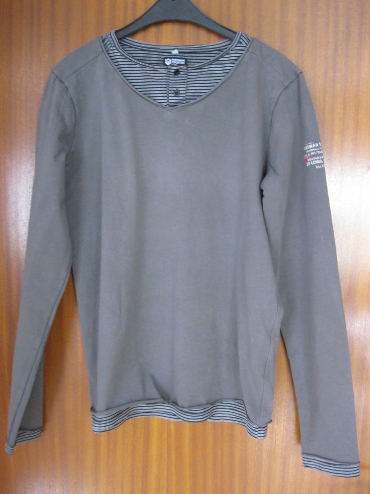 Freeman T. Porter Langarmshirt Grau 100% Baumwolle S