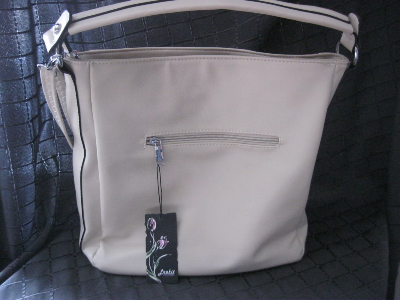 NEU Lookit Handtasche Schultertasche PU Beige/Creme/ Rosé